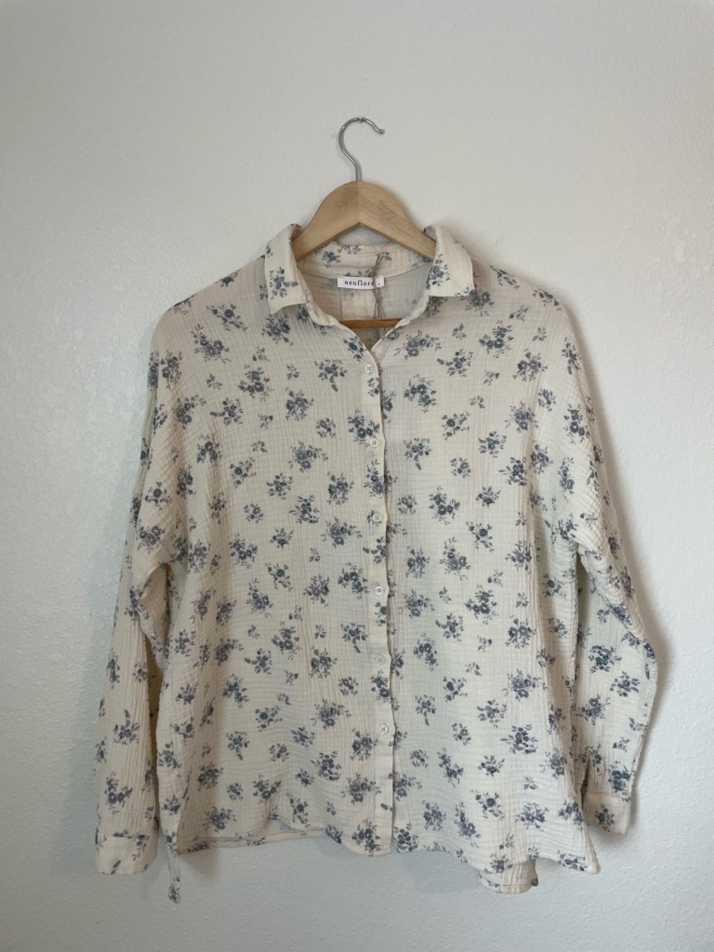 Rails Women's Button-Down Floral Shirt - Cream/Blue